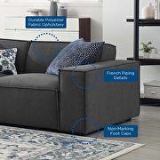Low-profile charcoal fabric 2pcs modular sectional loveseat by Modway additional picture 2