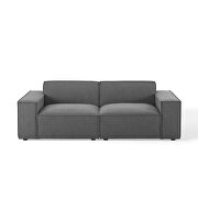 Low-profile charcoal fabric 2pcs modular sectional loveseat by Modway additional picture 3