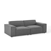 Low-profile charcoal fabric 2pcs modular sectional sofa by Modway additional picture 4