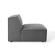 Modular low-profile charcoal fabric 4pcs sectional sofa additional photo 2 of 12