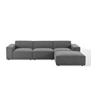 Modular low-profile charcoal fabric 4pcs sectional sofa by Modway additional picture 9