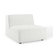 Modular low-profile white fabric 4pcs sectional sofa additional photo 3 of 12