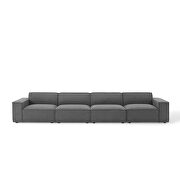 Low-profile charcoal finish fabric 4pcs modular sectional sofa by Modway additional picture 11