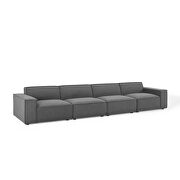 Low-profile charcoal finish fabric 4pcs modular sectional sofa by Modway additional picture 12