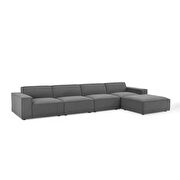 Modular low-profile charcoal fabric 5pcs sectional sofa by Modway additional picture 10