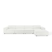 Modular low-profile white fabric 5pcs sectional sofa by Modway additional picture 9