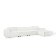 Modular low-profile white fabric 5pcs sectional sofa by Modway additional picture 10