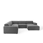 Charcoal fabric 6pcs sectional sofa and ottoman set by Modway additional picture 9