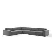Modular low-profile charcoal fabric 6pcs sectional sofa by Modway additional picture 10