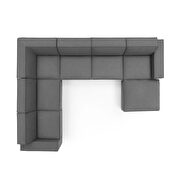 Modular low-profile charcoal fabric 7pcs sectional sofa by Modway additional picture 9