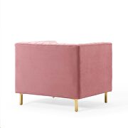 Channel tufted performance velvet armchair in dusty rose additional photo 5 of 6