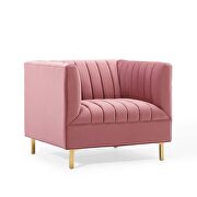 Channel tufted performance velvet armchair in dusty rose by Modway additional picture 7