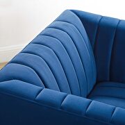 Channel tufted performance velvet armchair in navy additional photo 3 of 7