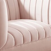 Channel tufted performance velvet armchair in pink additional photo 3 of 7