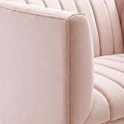 Channel tufted performance velvet armchair in pink additional photo 4 of 7