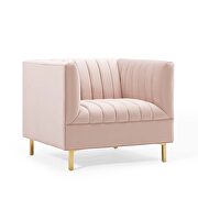 Channel tufted performance velvet armchair in pink by Modway additional picture 8