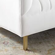 Channel tufted performance velvet armchair in white additional photo 3 of 7