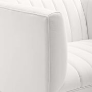 Channel tufted performance velvet armchair in white additional photo 4 of 7