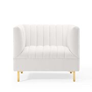 Channel tufted performance velvet armchair in white by Modway additional picture 5
