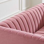 Channel tufted performance velvet loveseat in dusty rose additional photo 2 of 8