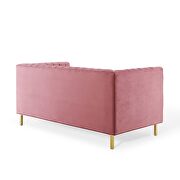Channel tufted performance velvet loveseat in dusty rose additional photo 3 of 8