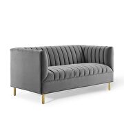 Channel tufted performance velvet loveseat in gray by Modway additional picture 4