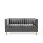 Channel tufted performance velvet loveseat in gray by Modway additional picture 8