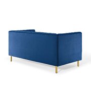 Channel tufted performance velvet loveseat in navy by Modway additional picture 2