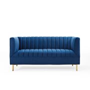 Channel tufted performance velvet loveseat in navy by Modway additional picture 7
