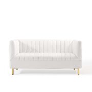 Channel tufted performance velvet loveseat in white by Modway additional picture 8