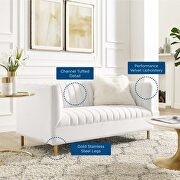 Channel tufted performance velvet loveseat in white by Modway additional picture 9