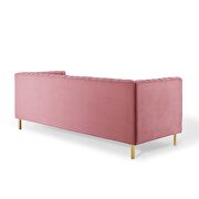 Channel tufted performance velvet sofa in dusty rose additional photo 3 of 8