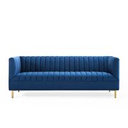 Channel tufted performance velvet sofa in navy by Modway additional picture 8