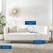 Channel tufted performance velvet sofa in white by Modway additional picture 9