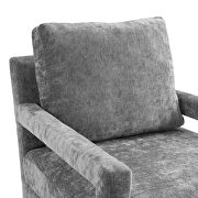 Crushed performance velvet armchair in gray additional photo 4 of 8