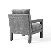 Crushed performance velvet armchair in gray additional photo 5 of 8
