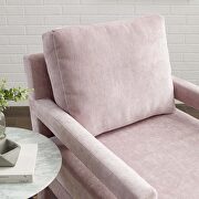 Crushed performance velvet armchair in pink additional photo 2 of 8