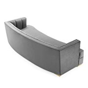 Channel tufted performance velvet curved sofa in gray by Modway additional picture 6