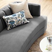 Channel tufted performance velvet curved sofa in gray by Modway additional picture 7