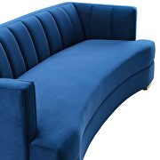 Channel tufted performance velvet curved sofa in navy by Modway additional picture 2