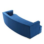 Channel tufted performance velvet curved sofa in navy by Modway additional picture 3