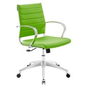 Faux leather back mid back office chair in bright green by Modway additional picture 4