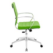Faux leather back mid back office chair in bright green by Modway additional picture 5