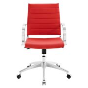 Faux leather back mid back office chair in red by Modway additional picture 4