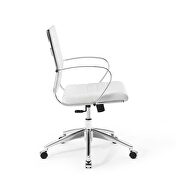 Faux leather back mid back office chair in white by Modway additional picture 3