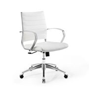 Faux leather back mid back office chair in white by Modway additional picture 6