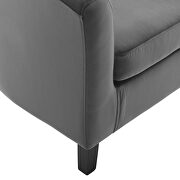 Performance velvet armchair in charcoal additional photo 2 of 9