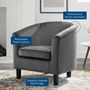 Performance velvet armchair in charcoal additional photo 3 of 9