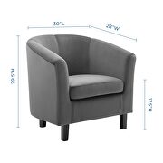 Performance velvet armchair in charcoal additional photo 4 of 9