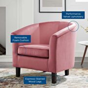 Performance velvet armchair in dusty rose by Modway additional picture 8